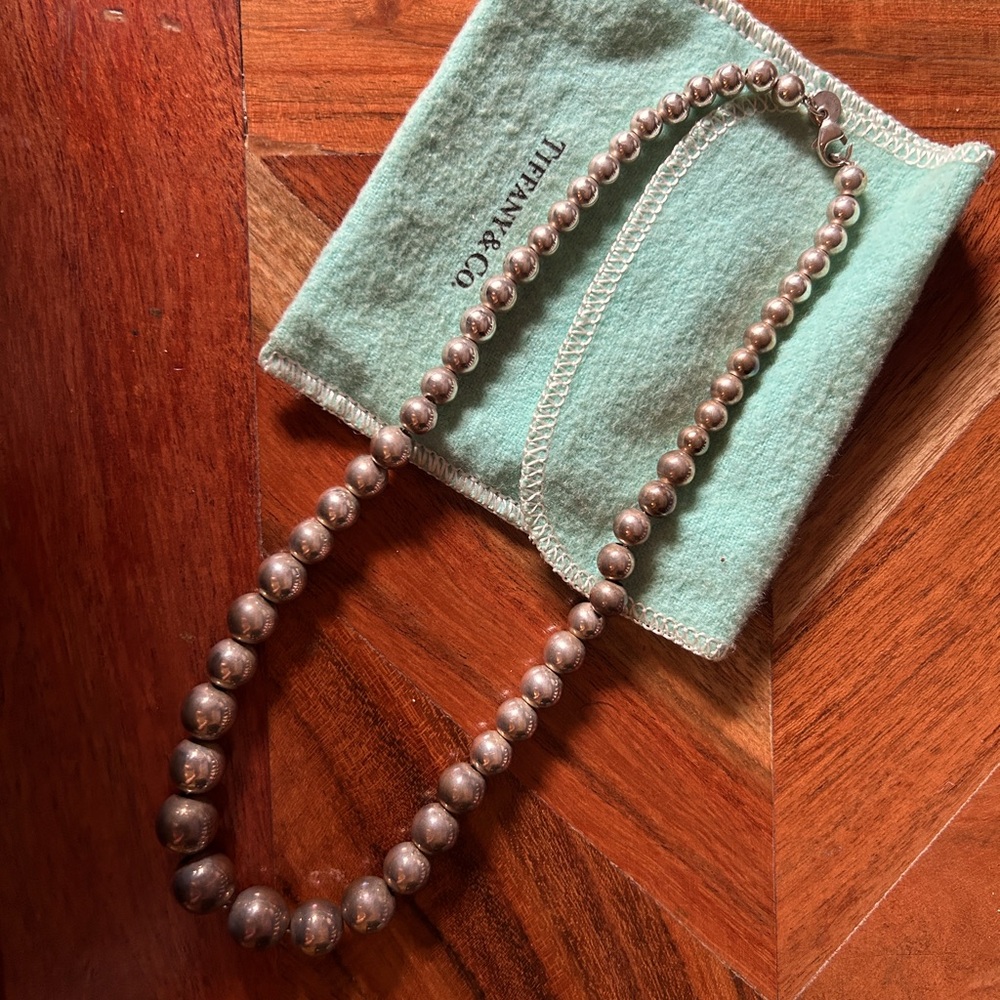 Tiffany Silver Graduated Ball Necklace